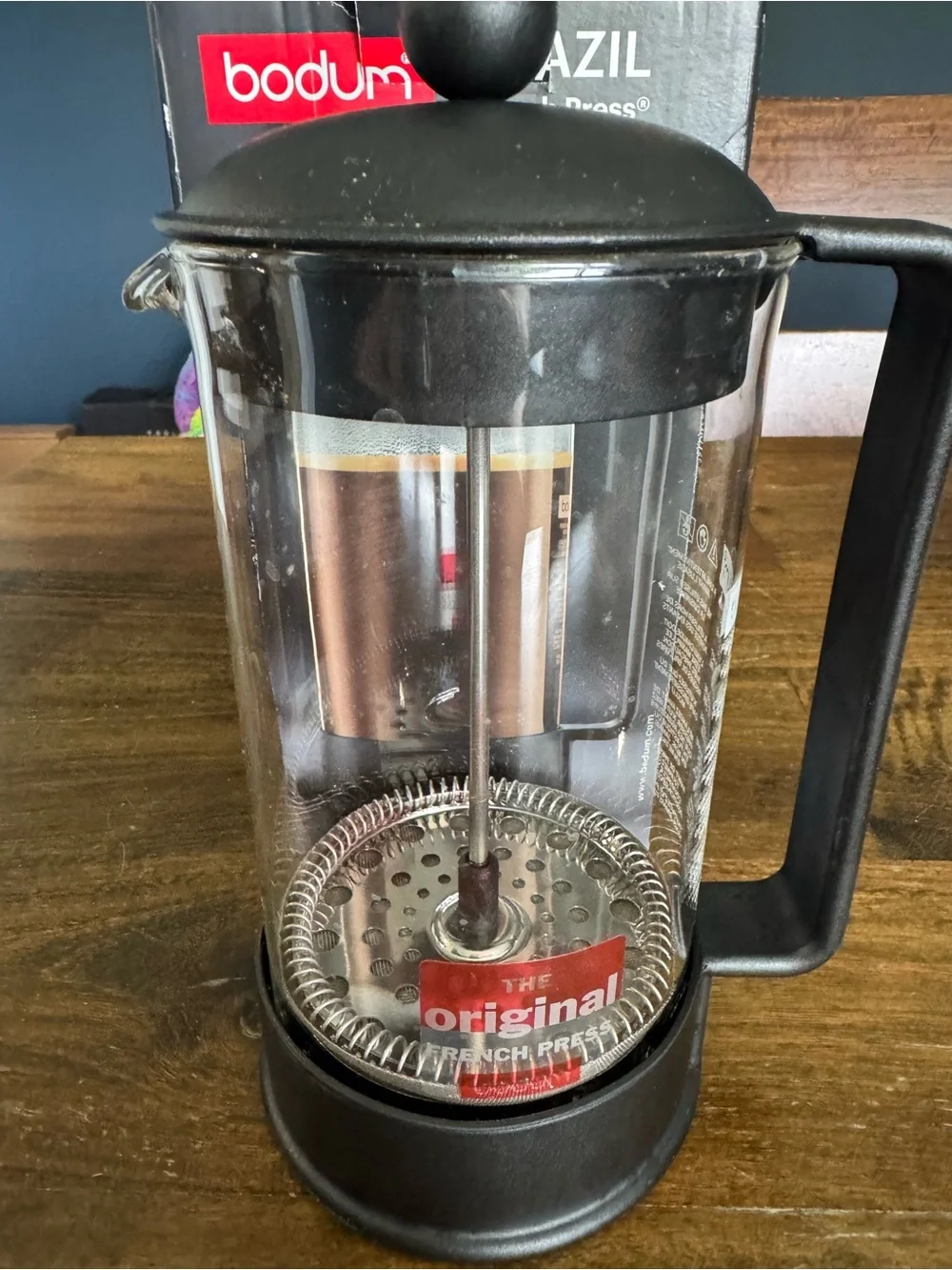 Bodum Brazil French Press Coffee Maker - Black w/ clear glass